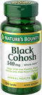 Nature's Bounty Black Cohosh Root Pills, 540 mg, Natural Menopausal Support, Herbal Health Supplement, 100 Capsules