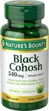 Nature's Bounty Black Cohosh Root Pills, 540 mg, Natural Menopausal Support, Herbal Health Supplement, 100 Capsules
