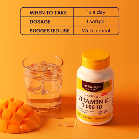 Healthy Origins Vitamin E, 1,000 IU (Natural) Mixed Tocopherols, 120 Softgels