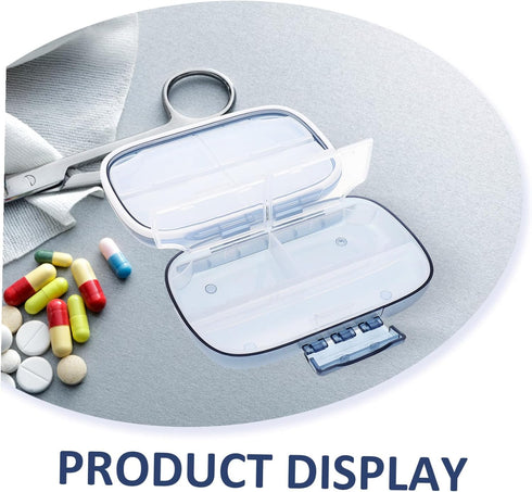 HAKIDZEL Portable Multi-Grid Weekly Pill Organizer Box Medicine Case Large Capacity Compartments Compact Holder
