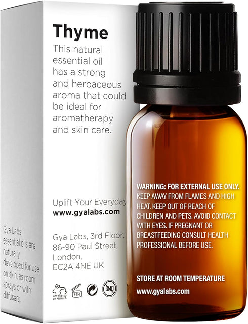 Thyme Essential Oil for Hair - 0.34 Fl Oz - 100% Pure Natural Oil for Skin, Diffuser & Candle Making Scent