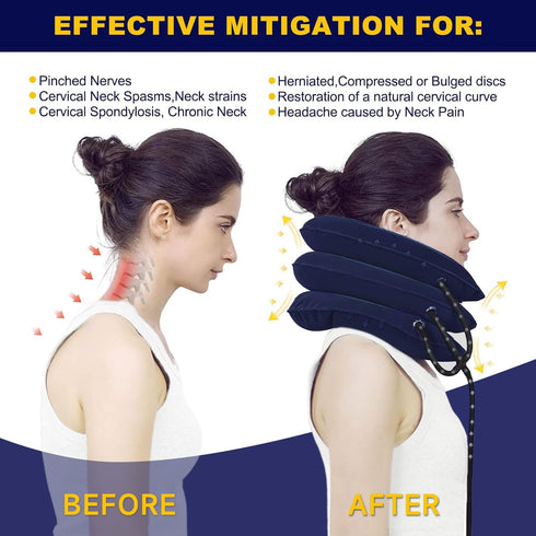 Neck Stretcher, Cervical Traction Device, Neck Traction Device for Neck Pain Relief, Adjustable Inflatable Neck