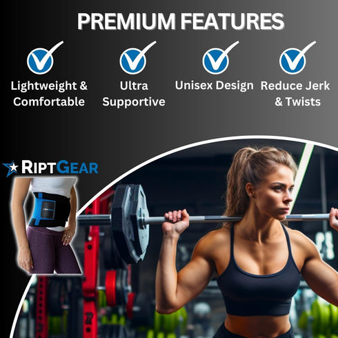RiptGear Back Brace for Lower Back Pain Relief, Breathable Support for Men and Women, Blue, Small (Waist: 23"-27")