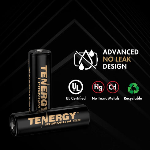 Tenergy 2800mAh 12 Pack Premium PRO Rechargeable AA Batteries, High Capacity NiMH AA Battery, Rechargeable Batteries
