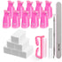 MORGLES Nail Polish Remover Clips Kit, 10 Pcs Nail Clips, 300 Pcs Cotton Pads, Glass Shiner, Cuticle Pusher