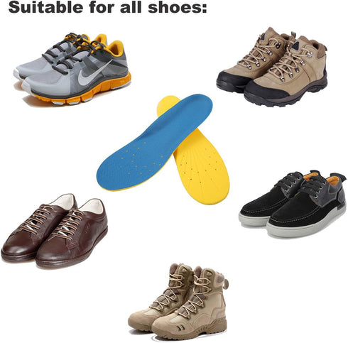 Shoe Insoles, Orthotic Memory Foam Insoles Providing Great Shock Absorption and Cushion, Best for Men and Women