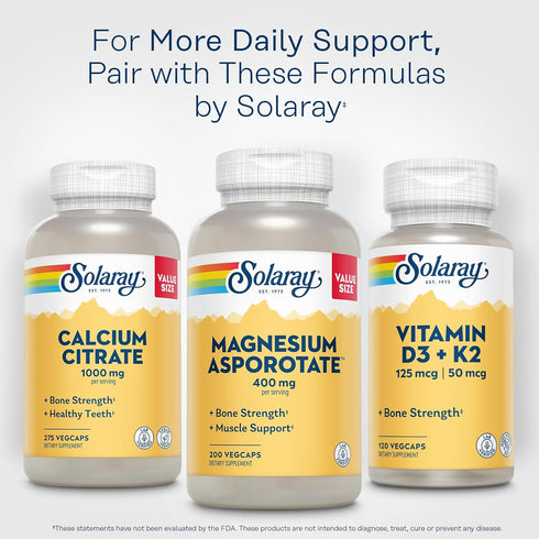 Solaray Magnesium Asporotate 400 mg, Chelated Magnesium Supplement for Bone Health and Muscle Support