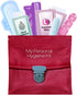 Menstrual Kit All-in-One, Convenience on The Go, Single Period Kit for Travelling, Red Purse