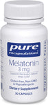 Pure Encapsulations Melatonin 3 mg - Antioxidant Supplement for Natural Sleep Support, 30 Capsules
