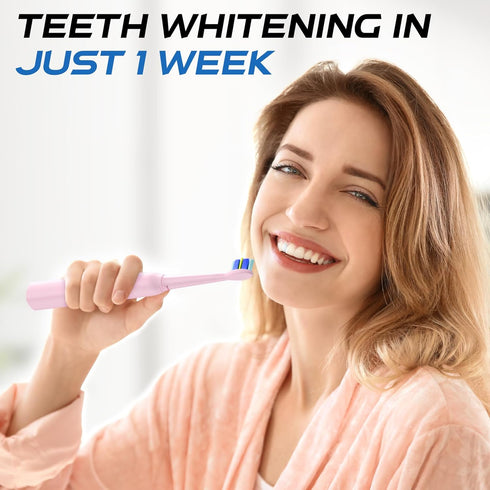 Toothbrushs-8 5 2 IPX7 Waterproof,30 YUNCHI Electric Toothbrush Pink, Battery Toothbrush for Adults, Rechargeable Brush