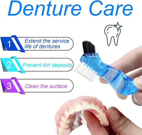 2 Pack Color Retainer Cleaner Case, Denture Cups for Soaking Dentures, Travel Container with Lid