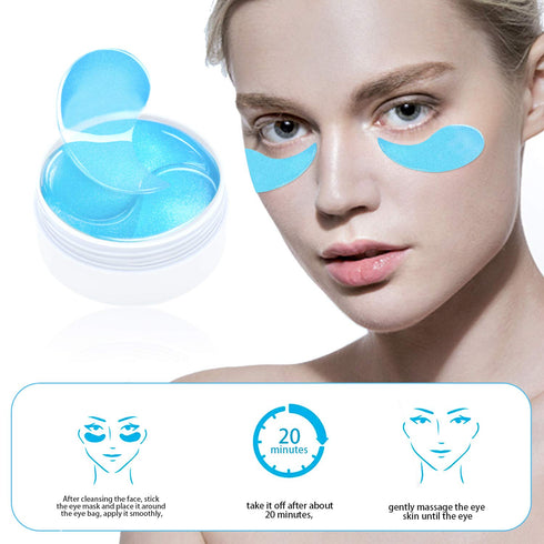 Under Eye Patches, Hyaluronic Acid Eye Mask Moisturizing, 60PCS Gel Pads with Collagen Treatment for Reducing Dark