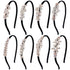 Lawie 8 Pack Rhinestone Flower Butterfly Bowknot Headbands, Sparkly Black Metal Hair Accessories for Women Girls