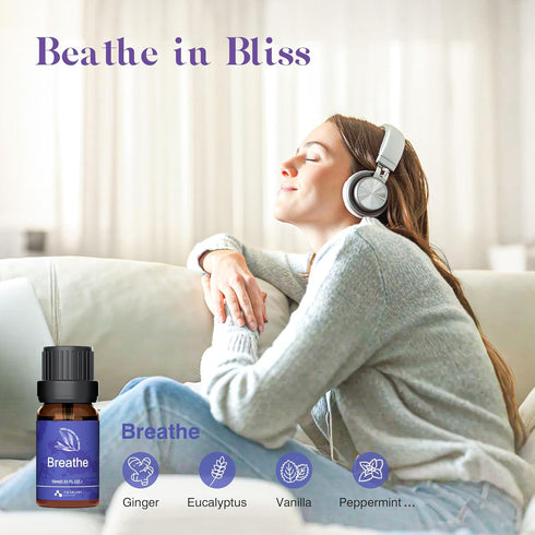 ASAKUKI Essential Oils Blends Set for Diffusers - 6 x 10ml Aromatherapy Oils for Candle Making and Humidifiers.