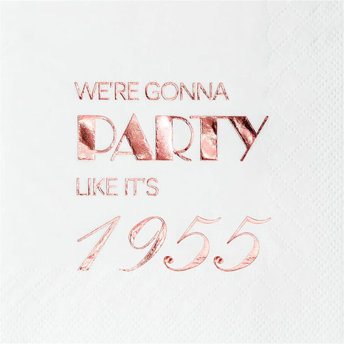 Crisky 70th Birthday Cocktail Napkins, Rose Gold for Women, 50 Pcs Disposable Napkins for 70th Birthday Party