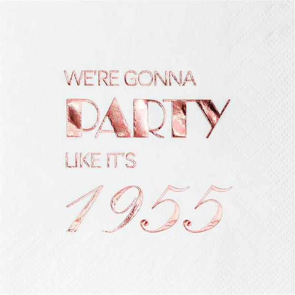 Crisky 70th Birthday Cocktail Napkins, Rose Gold for Women, 50 Pcs Disposable Napkins for 70th Birthday Party