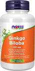 NOW Supplements Ginkgo Biloba 120 mg, 100 Veg Capsules, Double Strength, Non-GMO Project Verified