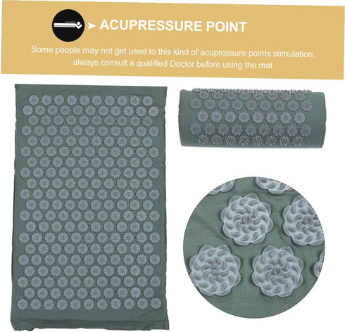 Set Veemoon Shiatsu Acupressure Massage Mat Practical Massage Pillow with Bag for Home Relaxation and Back Therapy