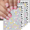 6 Sheets Flower Nail Art Stickers, 3D Self-Adhesive Black White Colorful Flowers Design for Manicure DIY Supplies