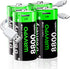 WAVYPO 8800mAh Rechargeable D Lithium Batteries with Included USB-C Charging Cable, Rechargeable D