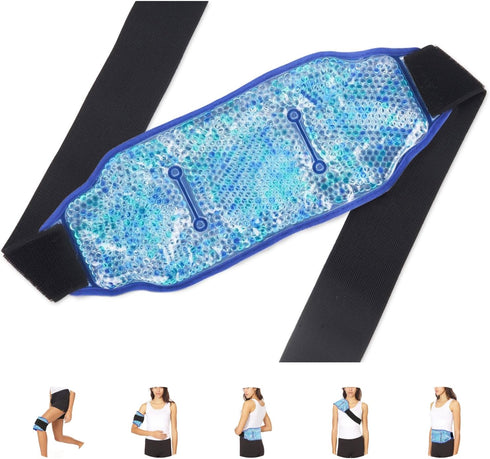 Premium Hot Cold Gel Bead Ice Pack by FOMI Care | Flexible Reusable Heating Pad for Lower Back, Shoulder, Knee Pain