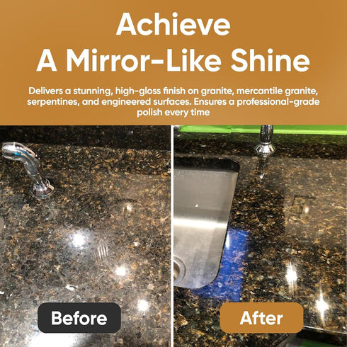 MB-20 8.5 Oz Granite Polishing Cream with Microfiber Cloth - Spot Polish Etches and Dullness to Mercantile Granite