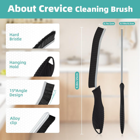 2 Pack Cleaning Brush, Hard Bristle Grout Brush, Multifunctional Deep Cleaning Supplies for Bathroom, Tile, Kitchen