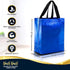 Nush Nush Blue Gift Bags: Medium Size Set of 12 Shiny Reusable Bags with Handles for Goodie, Birthday, Party Favors