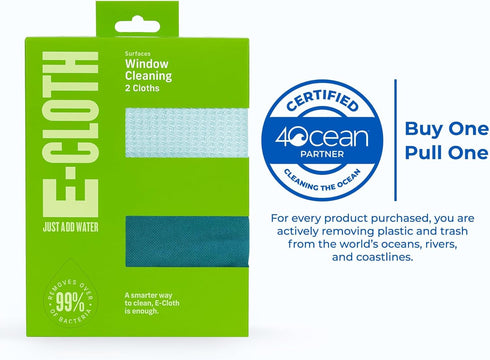 Packaging E-Cloth Window Cleaning Cloth - Eco - Glass Cleaning Cloth, Streak-Free Windows with Just Water, Microfiber
