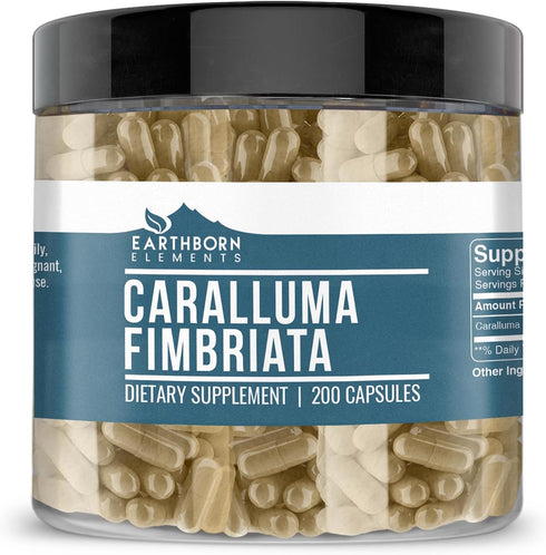 Earthborn Elements Caralluma Fimbriata - 200 Capsules, Pure & Undiluted, No Additives