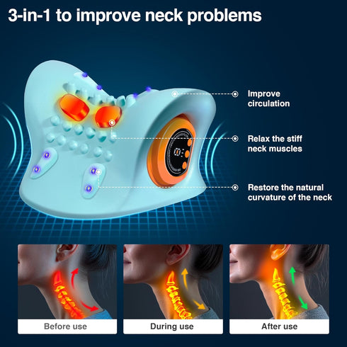 Vzvvzp 2025, 3 26 Neck Massager Neck Stretcher Cervical Traction with Heat, Modes, Portable Massage Neck Hump Corrector