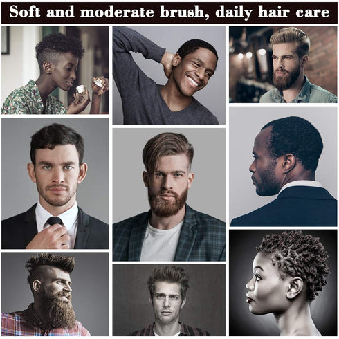 Natural Boar Bristle Hair Brush with Ergonomic Mahogany Handle for Men or Women - Grooming Coarse Hair