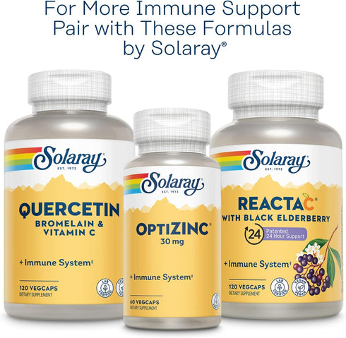 SOLARAY L-Lysine Monolaurin Immune Support Supplement, 500 mg Each, 30 Servings, 60 VegCaps, 60-Day Money Back Guarantee