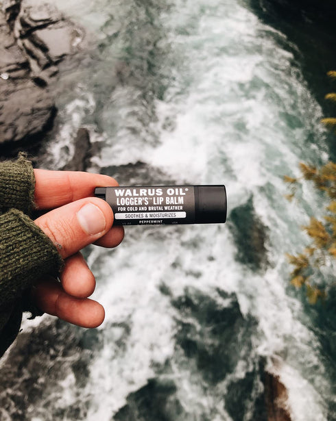 WALRUS OIL Logger's Lip Balm - 2-Pack, 100% Vegan with Candelilla Wax, Almond, Coconut, Jojoba Oils & Natural