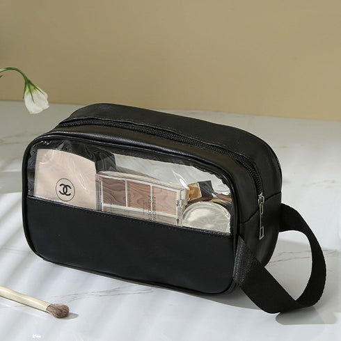 ANEMEL Waterproof Toiletry Travel Wash Bag, Portable Organizer for Women and Men, Black