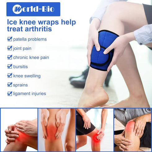 Knee Ice Pack for Injury - Reusable Hot Cold Gel Pack for Swelling and Pain Relief