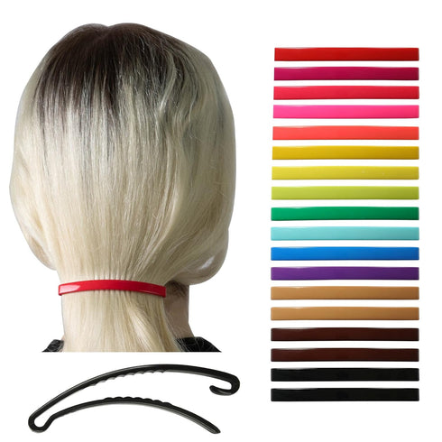 Large Plastic Dome Hair Barrettes Clips - 18 Pcs Decorative Clamps for Half Updo & Ponytail - For Girls, Women with