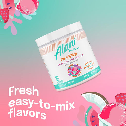 Alani Nu Pre Workout Powder Hawaiian Shaved Ice, Sugar Free Energy Boost Supplement with 200mg Caffeine