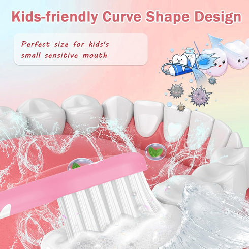 Kids Toothbrush Heads, 8 Pack Green & Pink, Compatible with Electric Philips Sonicare Handle for Ages 3-7