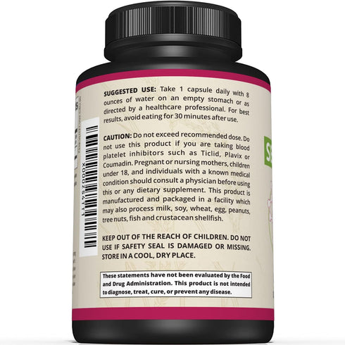 Premium Serrapeptase Enzyme Supplement, Supports Sinus Health, 40,000 SU Per Capsule, 90 Enteric Coated Capsules
