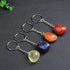 20 PCS Natural Healing Crystals Tumbled Stone Beads Keyring, Mixed Irregular Shaped Chakra Stones Keychains