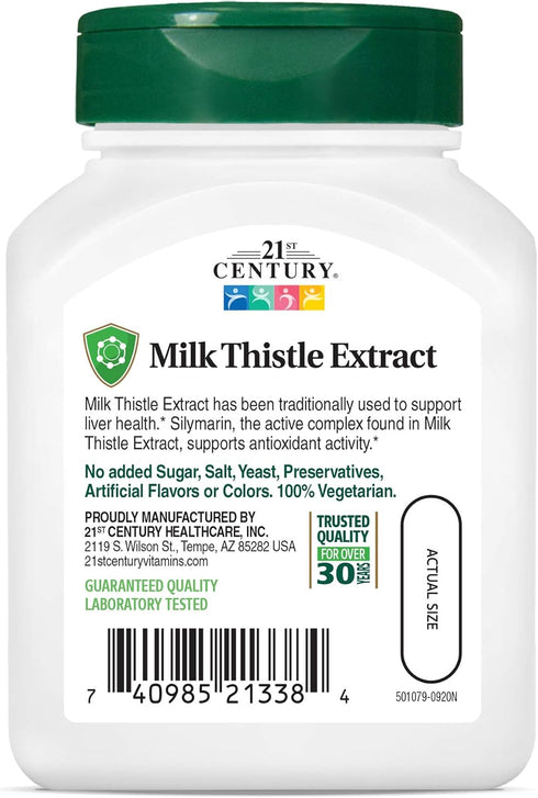 21st Century Thistle Extract Veg Capsules, 60 Count