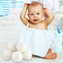 (Upgraded) SnugPad XL Size Wool Dryer Balls - 100% Organic New Zealand Wool, Baby Safe & Hypoallergenic, 6 Count