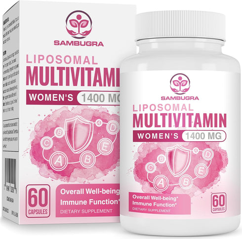 Liposomal Multivitamin for Women 1400MG - Daily Multi Vitamins with Iron, Vitamin A, C, D, E, B Complex for Immune