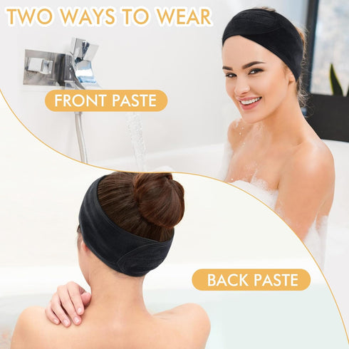 SINLAND Ultra Soft Adjustable Headband for Women, Makeup Hair Band with Magic Tape