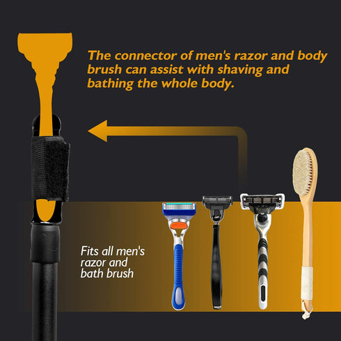 Razor Extension Shaver Handle, Adjustable Length Groomer for Leg and Body, Hair Brush Handle for Wet or Dry Brushing
