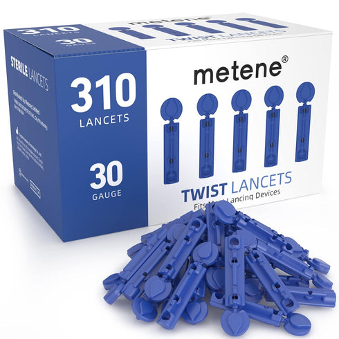 Metene Lancets for Lancing Devices, 310 Count, 30 Gauge, Blue Diabetic Blood Sugar Test Lancets