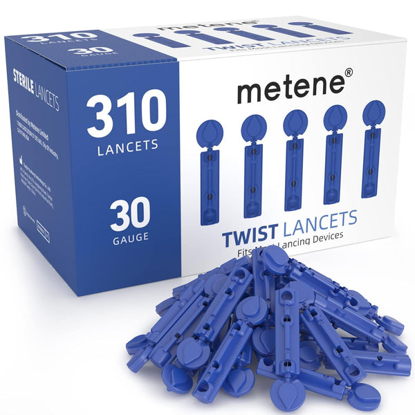 Metene Lancets for Lancing Devices, 310 Count, 30 Gauge, Blue Diabetic Blood Sugar Test Lancets