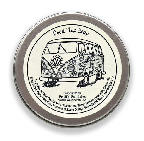 Patchouli Soap Bar - 1 (4oz) Handmade Bar Soap in Retro Gift Tin, Boho Aesthetic for Women & Men