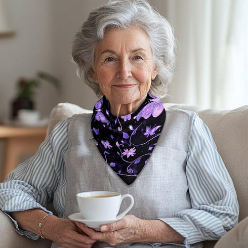 Reusable Snap Bibs for Seniors - Soft and Durable Dining Protectors